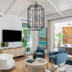 Black Geometric Foyer Chandelier