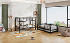 Metal Twin Size Triple Bunk Bed With Trundle
