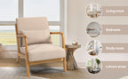 Leisure Chair with Solid Wood Armrest and Feet