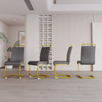 Modern PU Faux Leather Dining Chairs Set of 4 in Grey