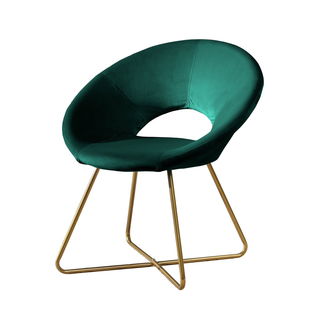 Slatina Green Silky Velvet Upholstered Accent Chair