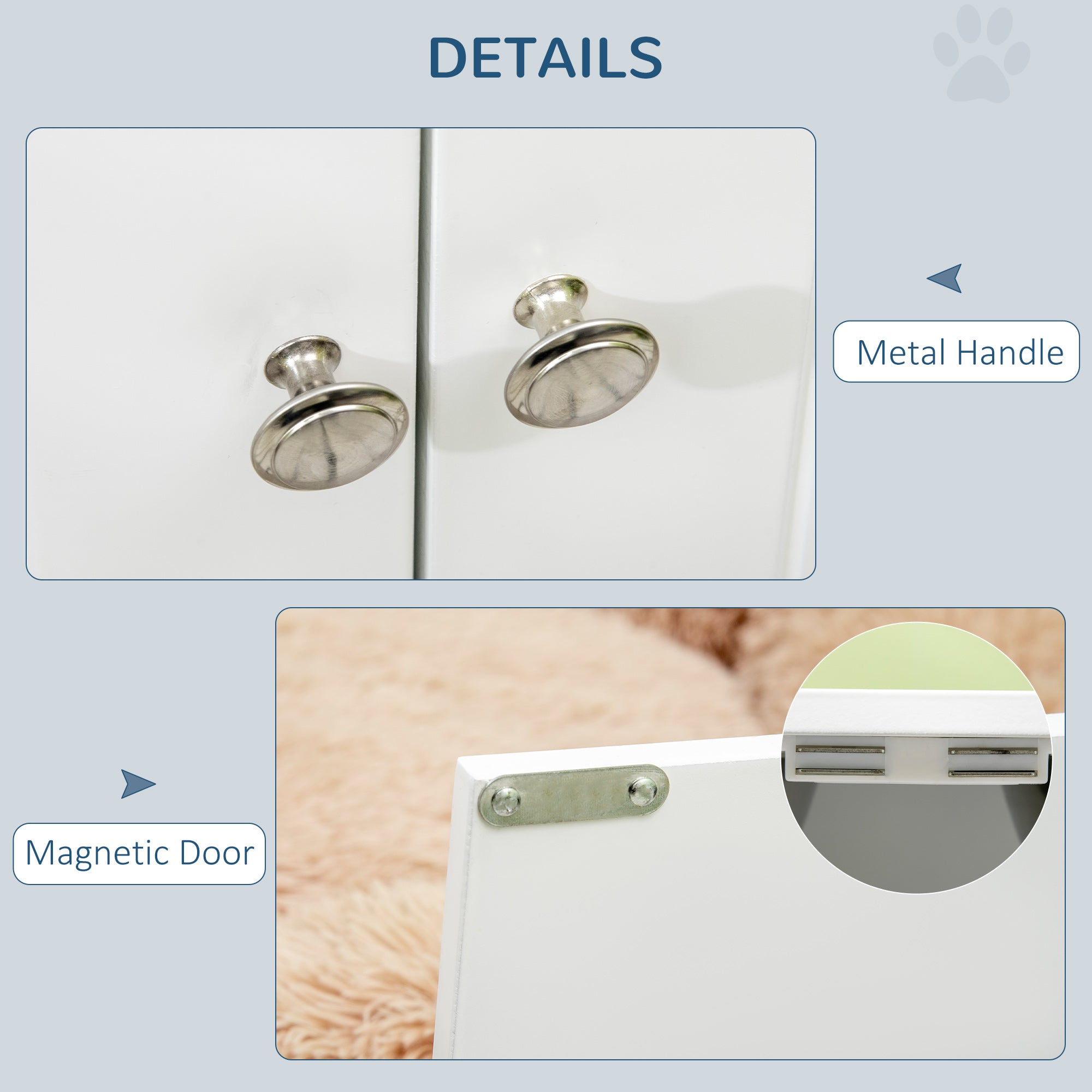 PawHut Large Elevated Dog Bowls with Storage Cabinet