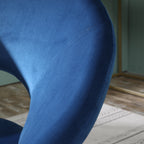 Slatina Blue Silky Velvet Upholstered Accent Chair