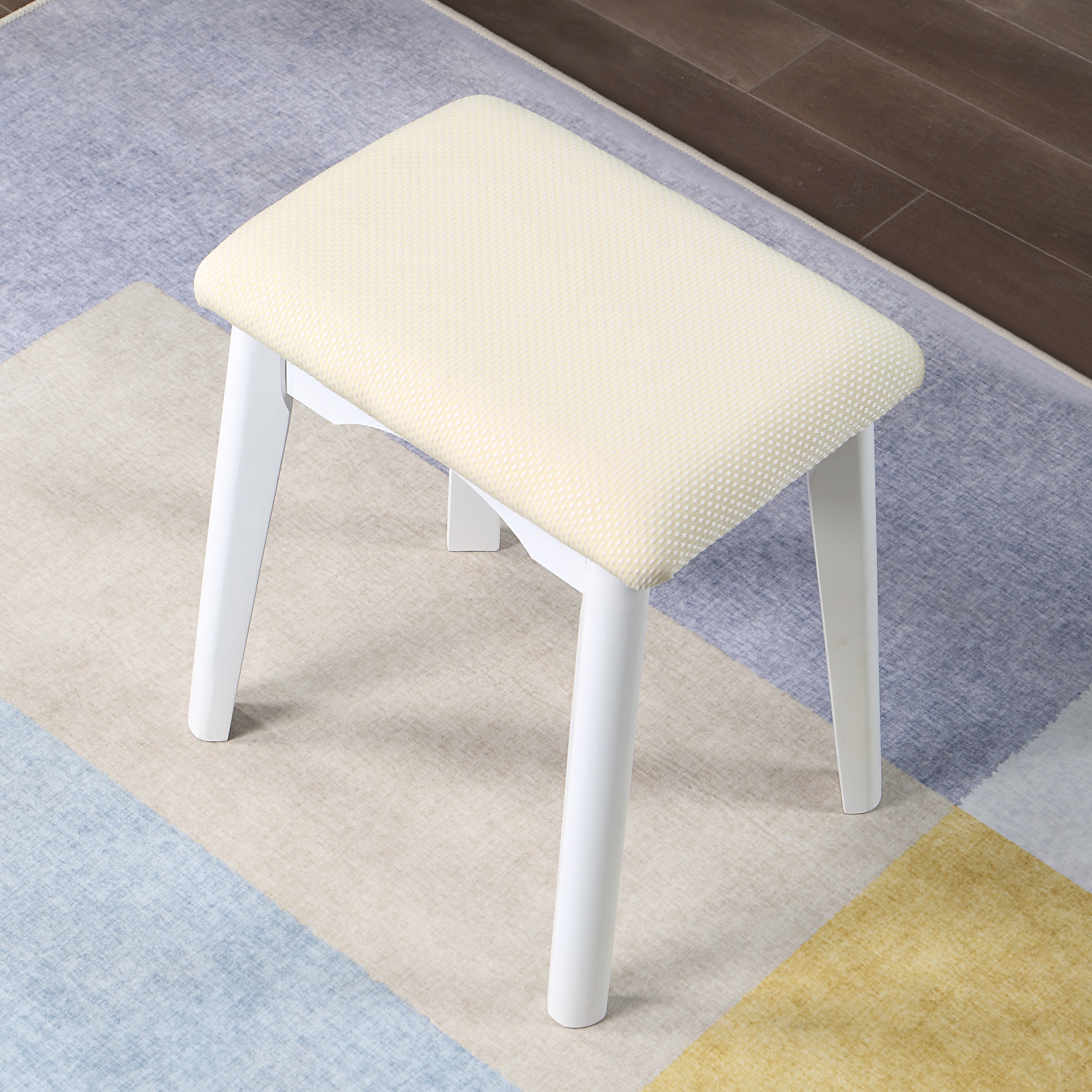 Maly Contemporary Wood Vanity and Stool Set