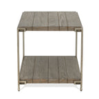 Corbeta Metal Frame Wood Living Room End Table with Shelf