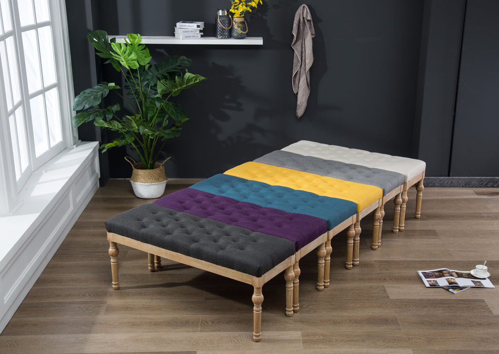 Habit Solid Wood Button Tufted Dining Bench