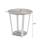 Elysian Contemporary Round End Table with Shelf