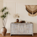 Farmhouse Style 4 Door Wooden Accent Cabinet
