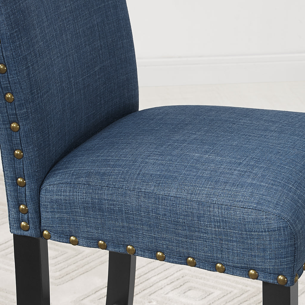 Biony Fabric Dining Chairs with Nailhead Trim, Set of 2