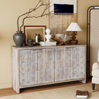 Farmhouse Style 4 Door Wooden Accent Cabinet