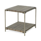 Corbeta Metal Frame Wood Living Room End Table with Shelf