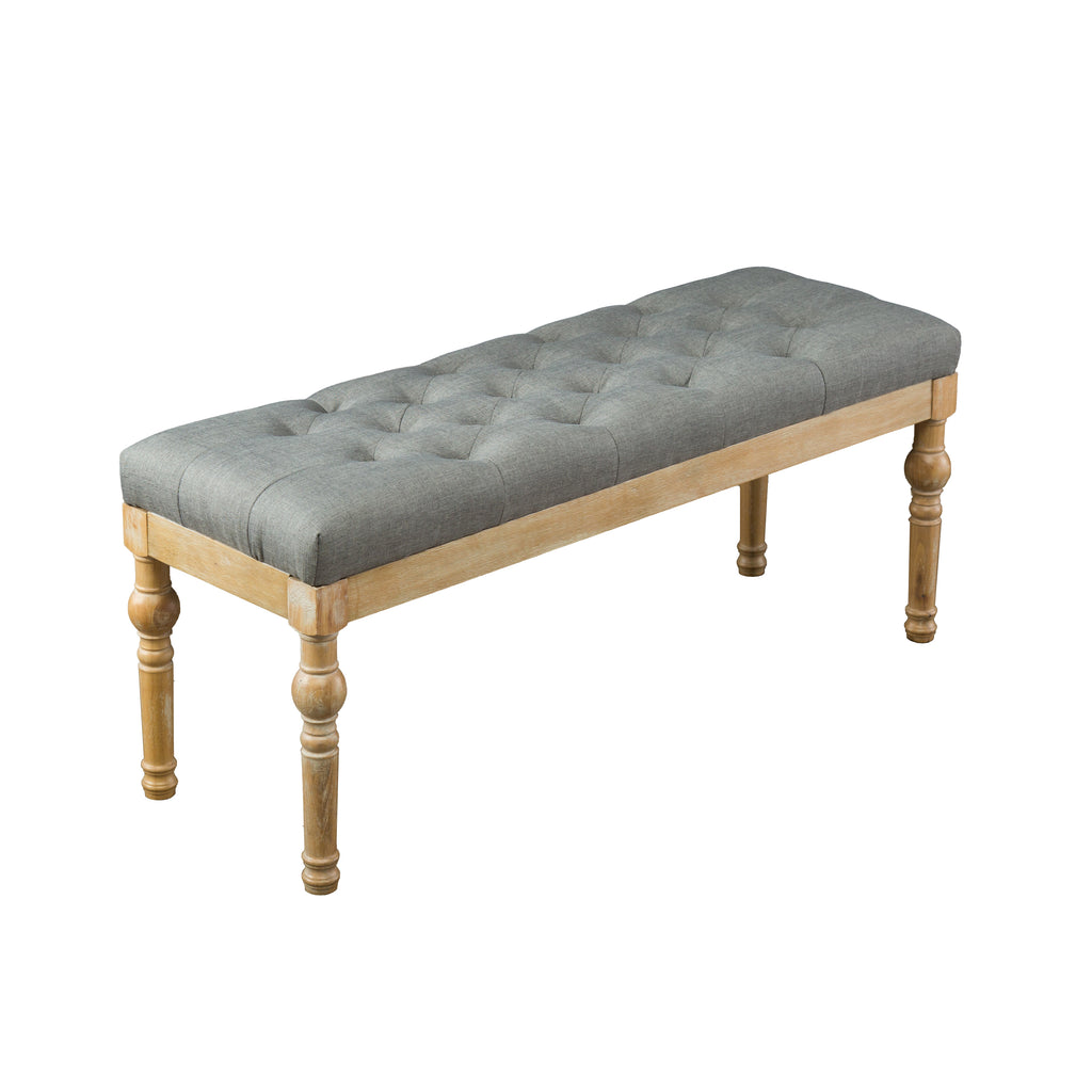 Habit Solid Wood Button Tufted Dining Bench
