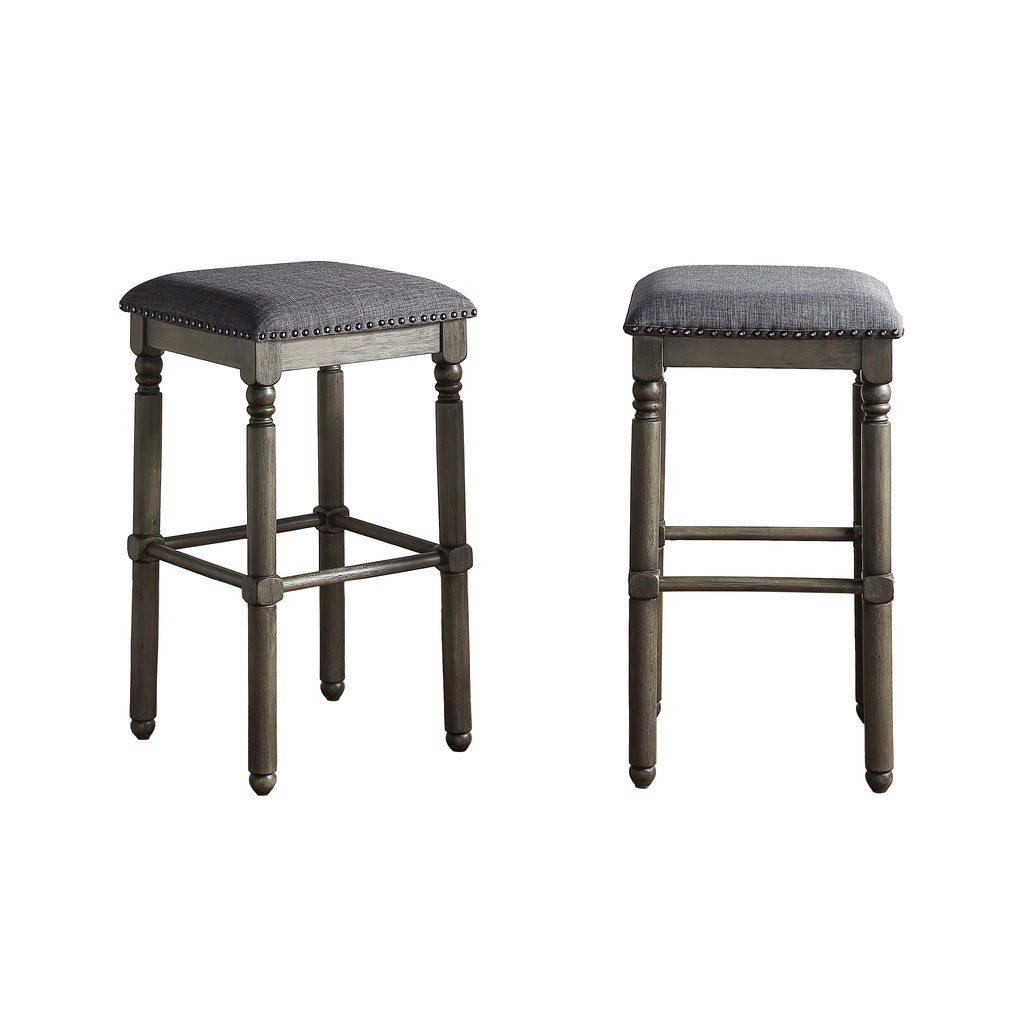 Arnhem Wood Upholstered Bar Stools, Set of 2