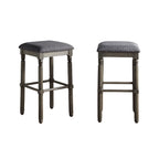 Arnhem Wood Upholstered Bar Stools, Set of 2