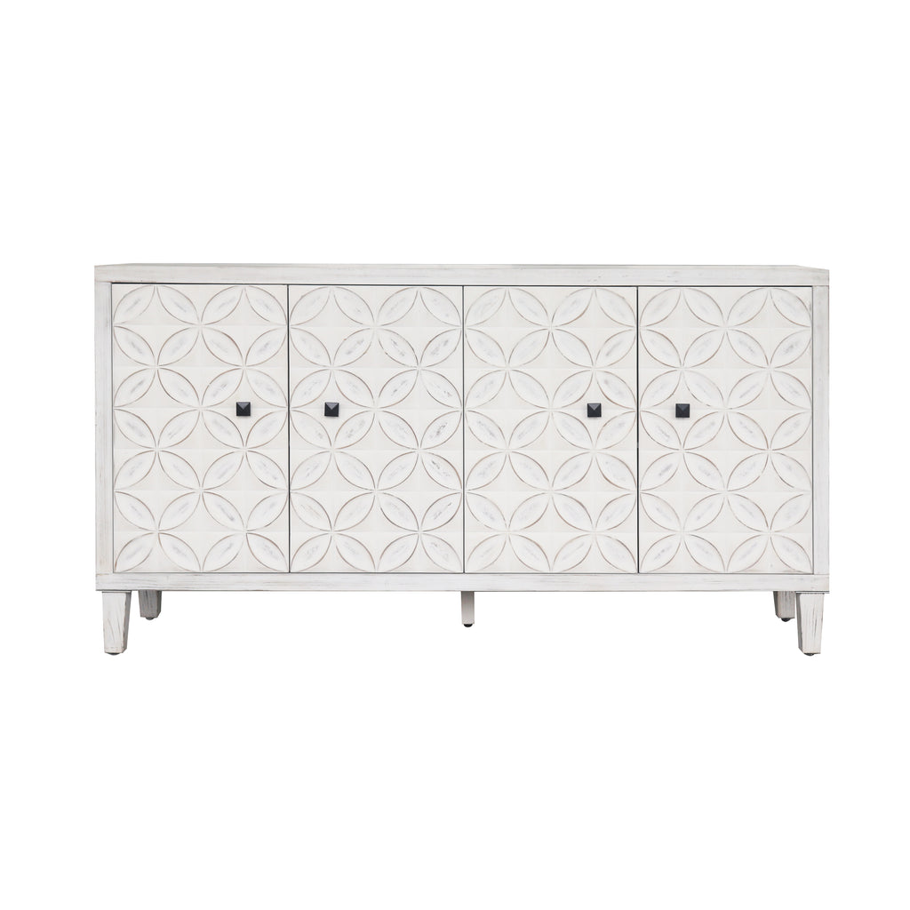 Accent Cabinet 4 Door Wooden Cabinet Sideboard Buffet Server