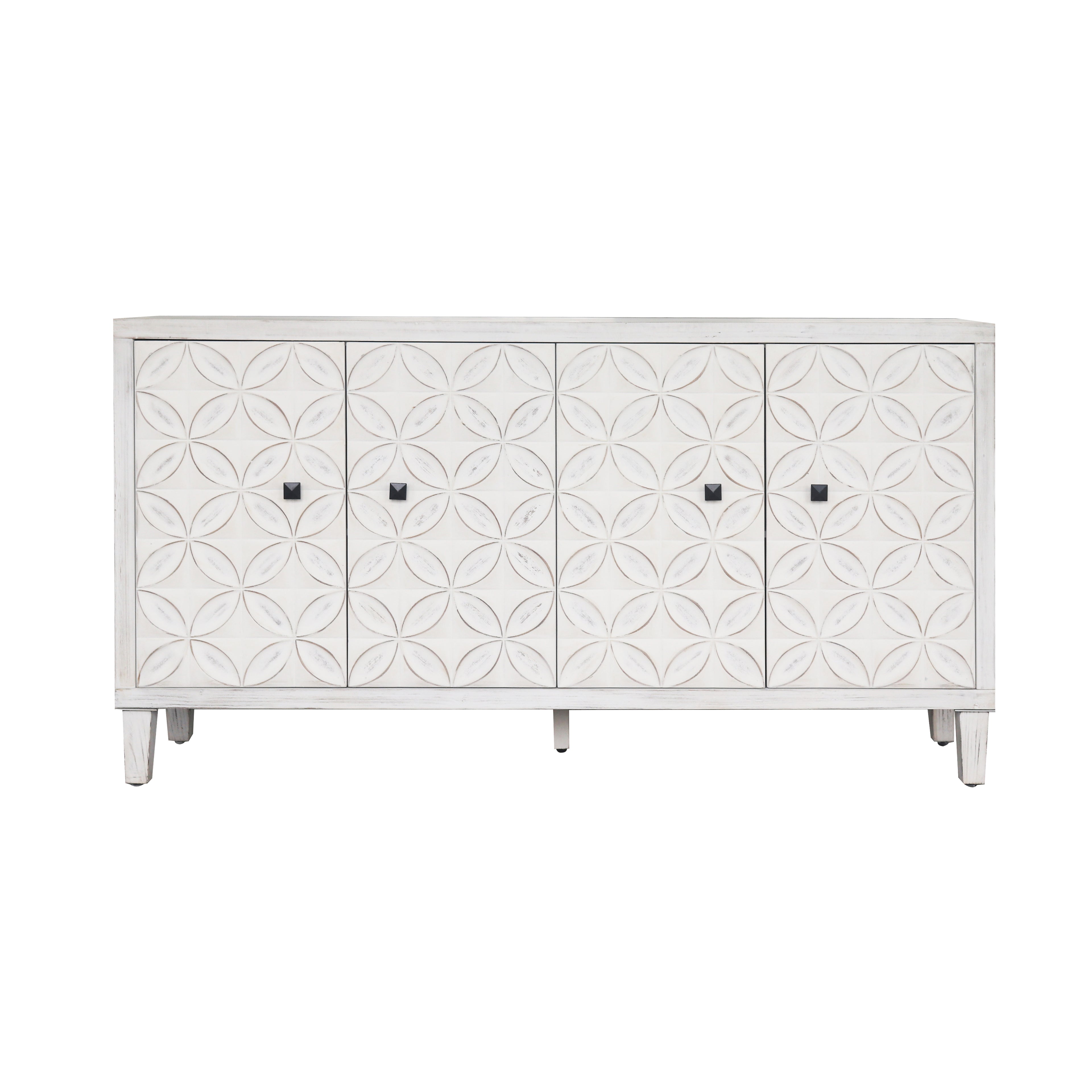 Accent Cabinet 4 Door Wooden Cabinet Sideboard Buffet Server