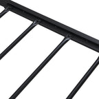 Full Size Metal Platform Bed Frame with Wooden Headboard