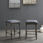 Arnhem Wood Upholstered Swivel Counter Height Stool, Set of 2