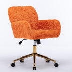 A&A Furniture Office Chair - Adjustable Vanity Chair in Orange
