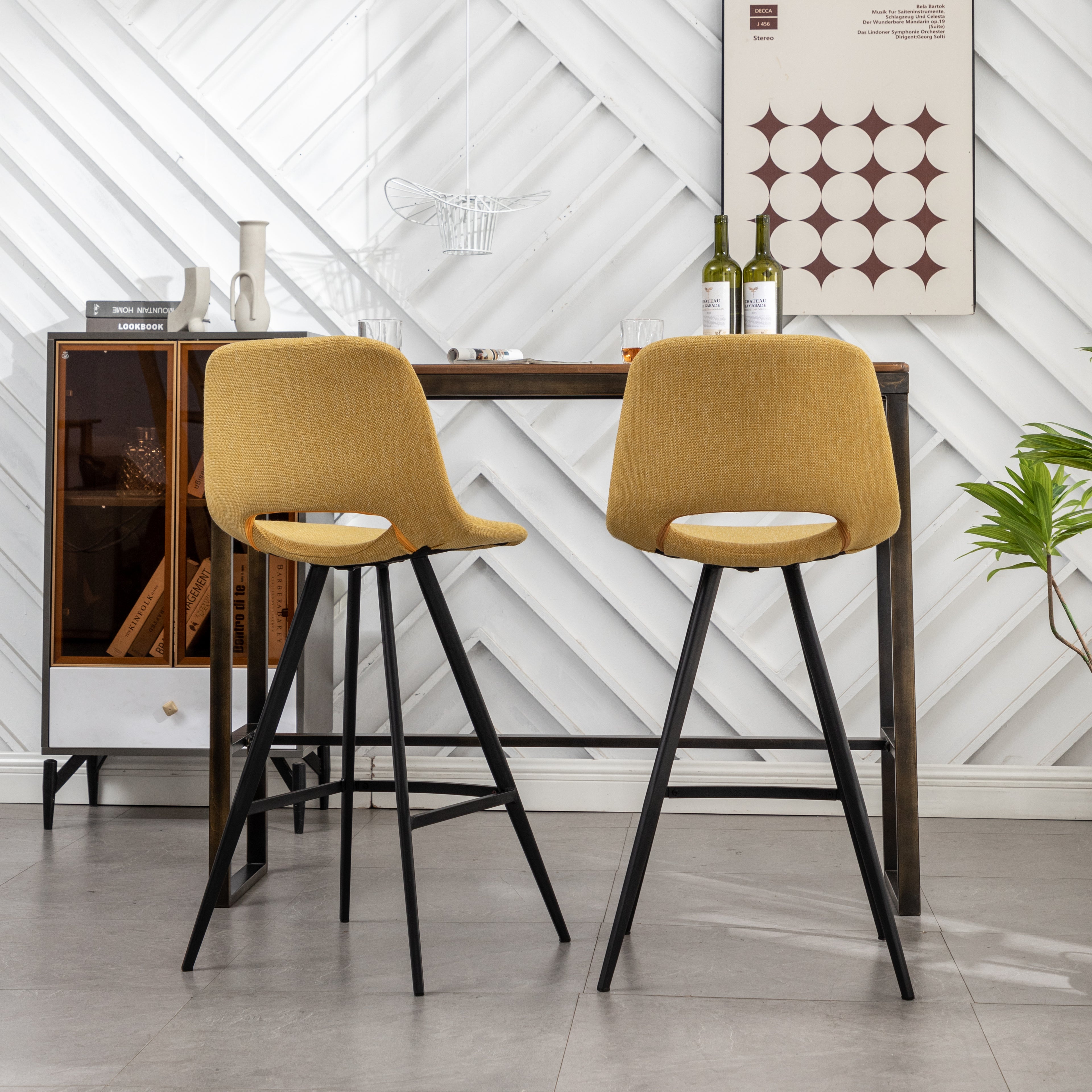 Porth Fabric Kitchen 28.25" Counter Height Stools, Set of 2