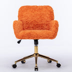 A&A Furniture Office Chair - Adjustable Vanity Chair in Orange