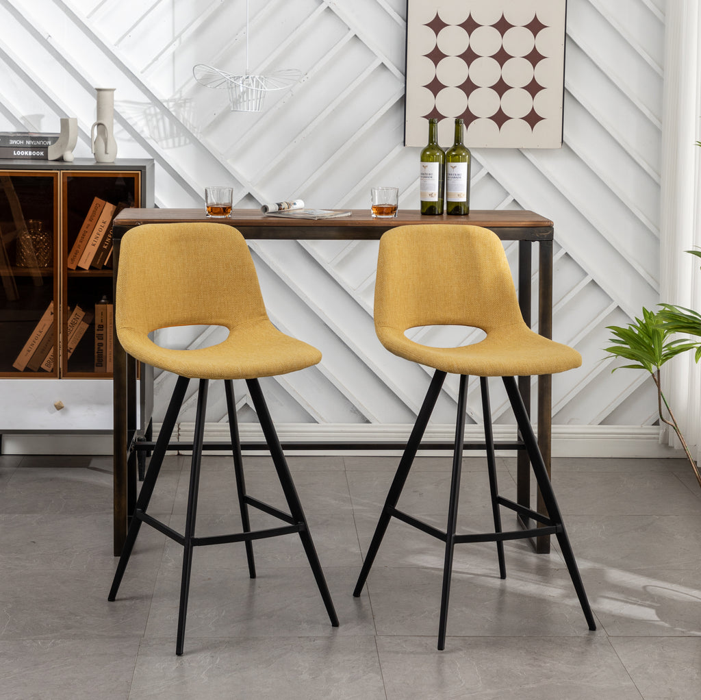 Porth Fabric Kitchen 28.25" Counter Height Stools, Set of 2