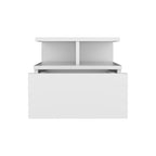 Floating Nightstand 12"H, Wall Mounted with Single Drawer and 2-Tier Shelf