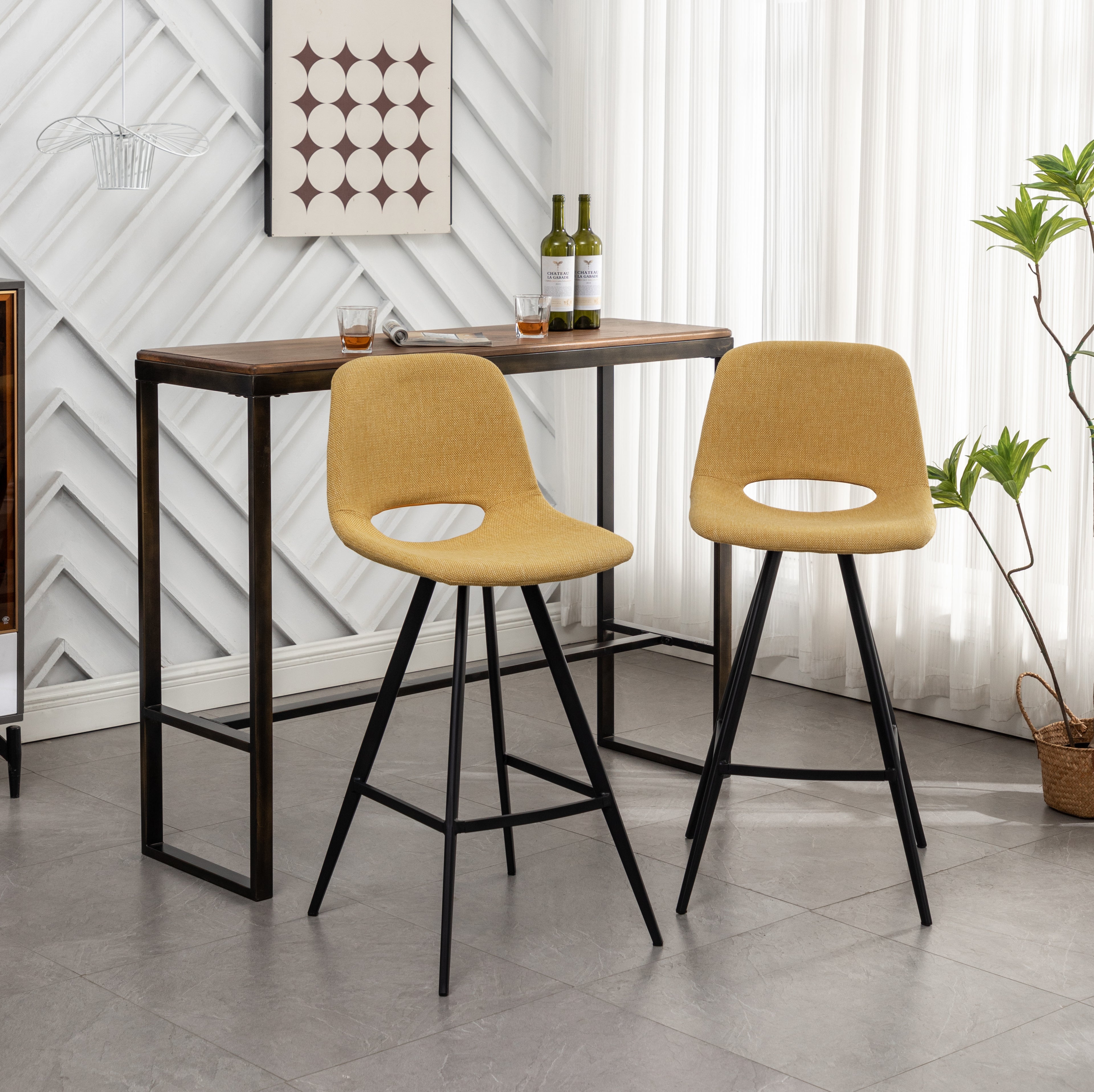 Porth Fabric Kitchen 28.25" Counter Height Stools, Set of 2