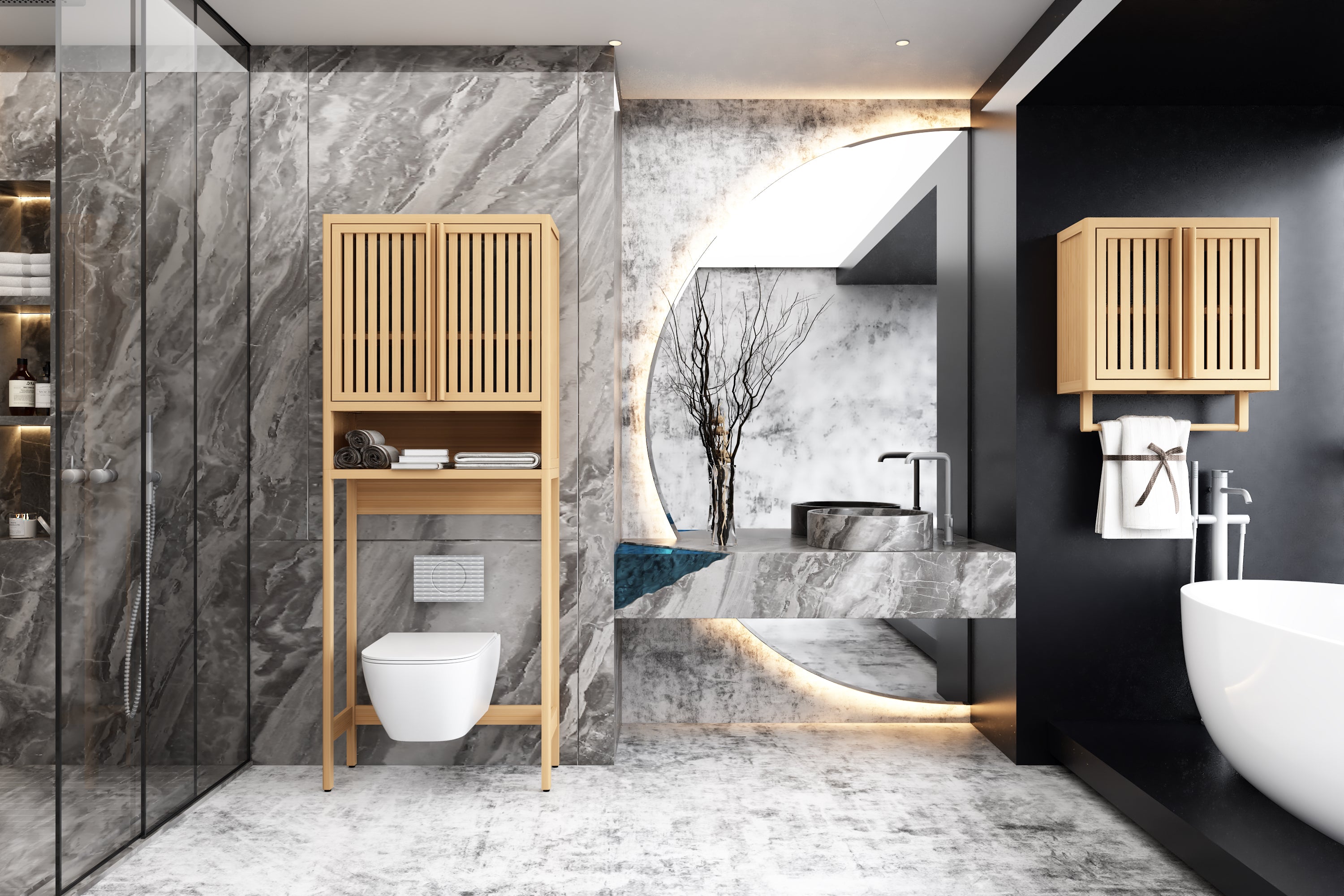 Bamboo Toilet Storage Rack