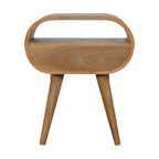 Circular Open Slot Nightstand, 1-Drawer, 1 Open Slot, Nordic Legs