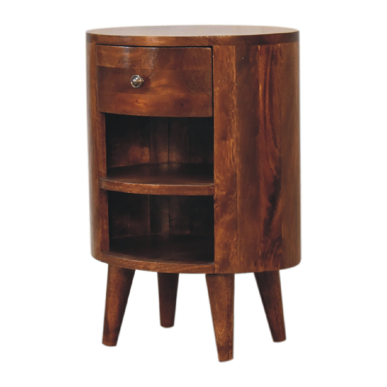 Solid Wood Cortez Nightstand, Chestnut Finish