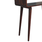 Sonata Chestnut Console Table, Nordic Legs, 2-Drawers, Open Slot