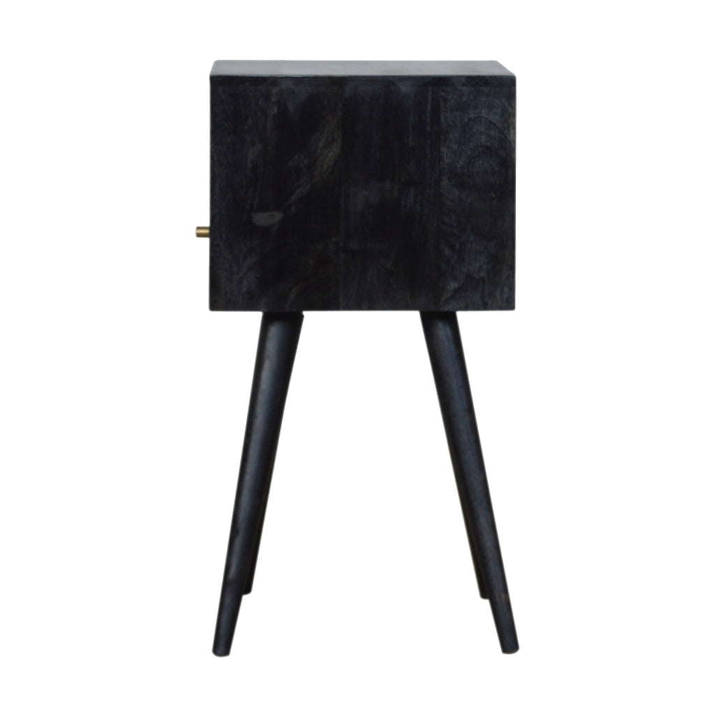 Solid Wood Mini Nightstand, 1-Drawer, 1 Open-Slot, Ash