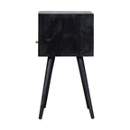 Solid Wood Mini Nightstand, 1-Drawer, 1 Open-Slot, Ash