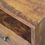 Solid Wood Mini Classic Chestnut Bedside Table