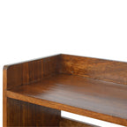 Solid Wood Nordic Storage Bench, Open Storage, Chestnut