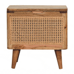 Soli Wood Larissa Lid-up Storage Stool, Oak-ish