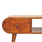 Solid Wood Chestnut Circular TV Unit