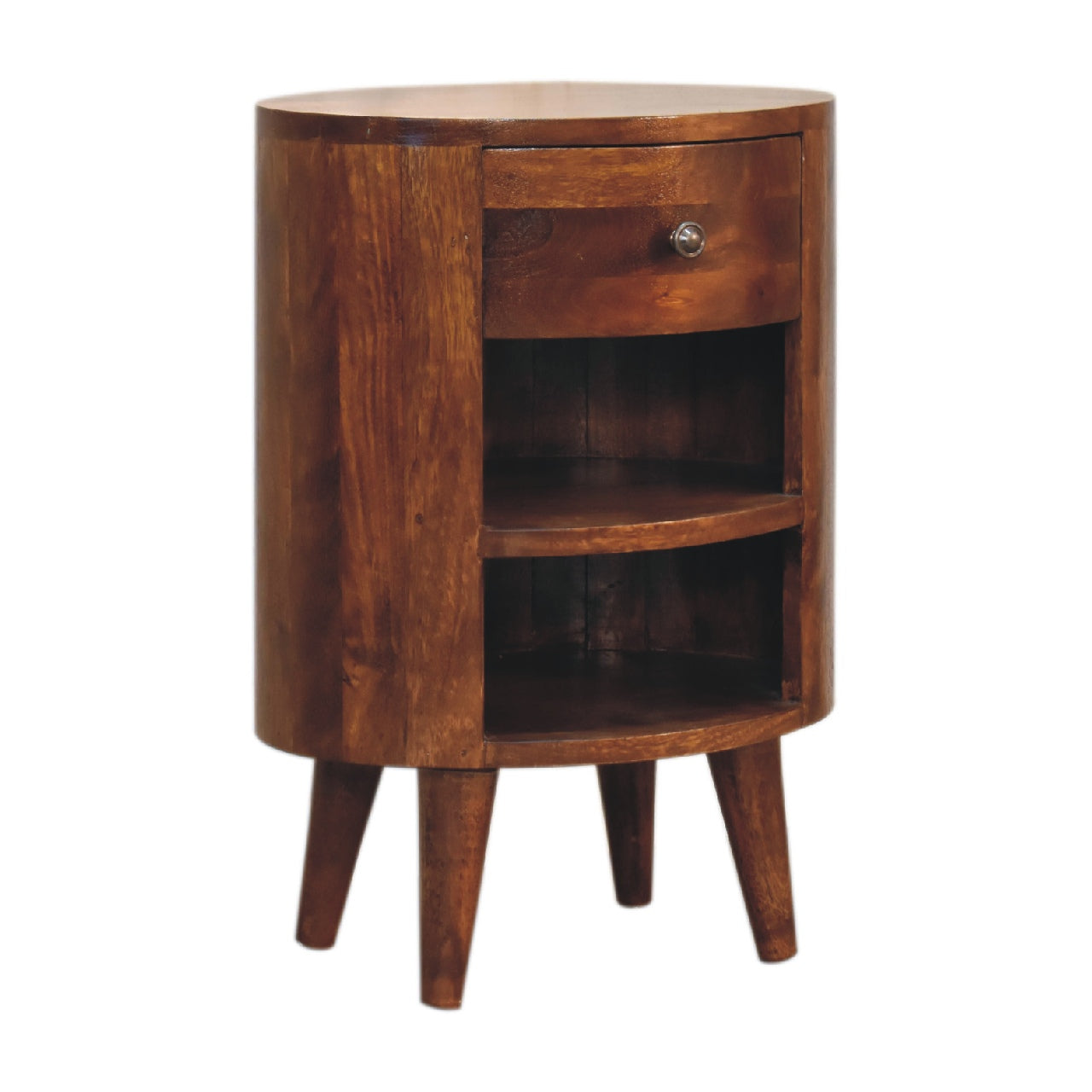 Solid Wood Cortez Nightstand, Chestnut Finish