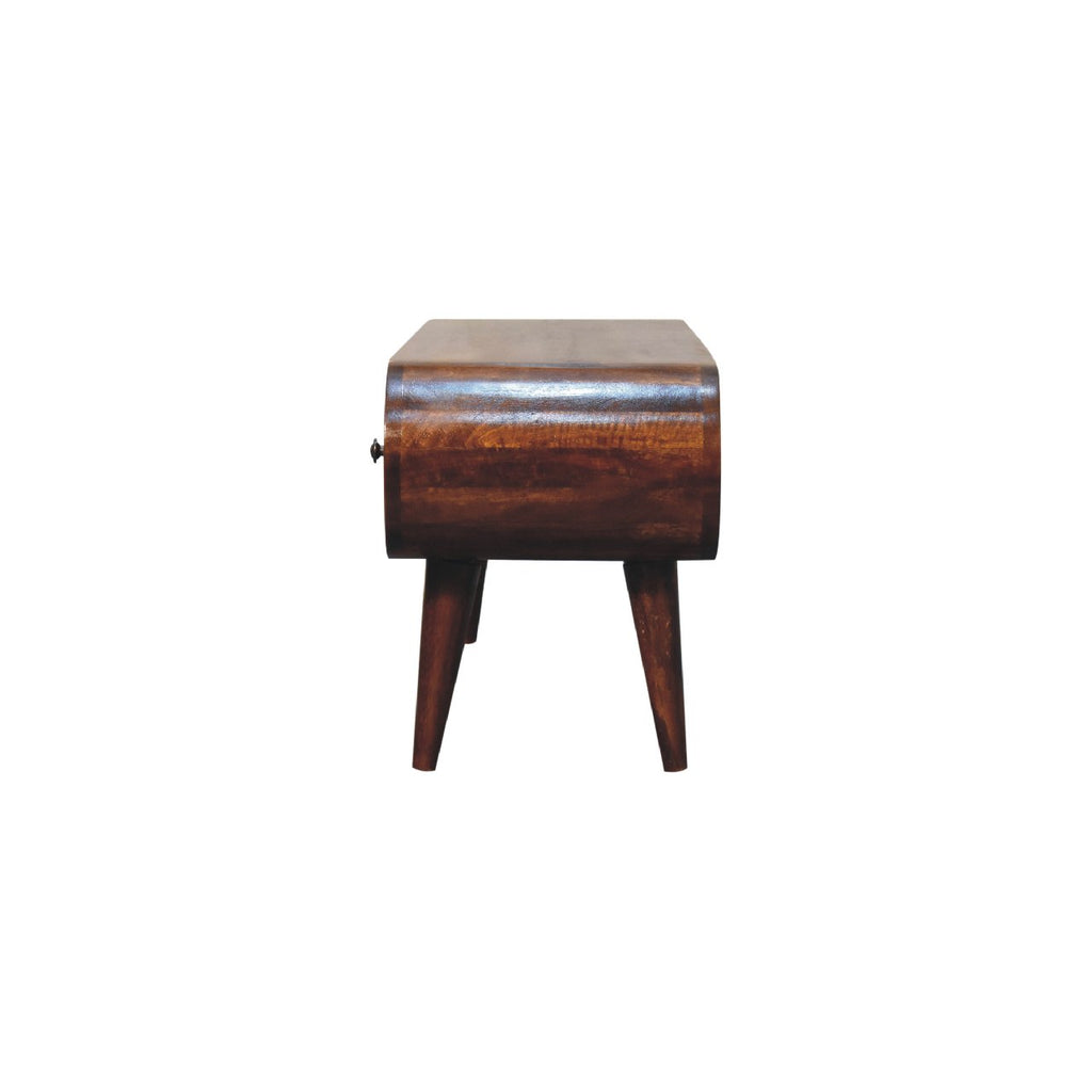 Solid Wood Chestnut Circular TV Unit