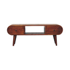 Solid Wood Chestnut Circular TV Unit