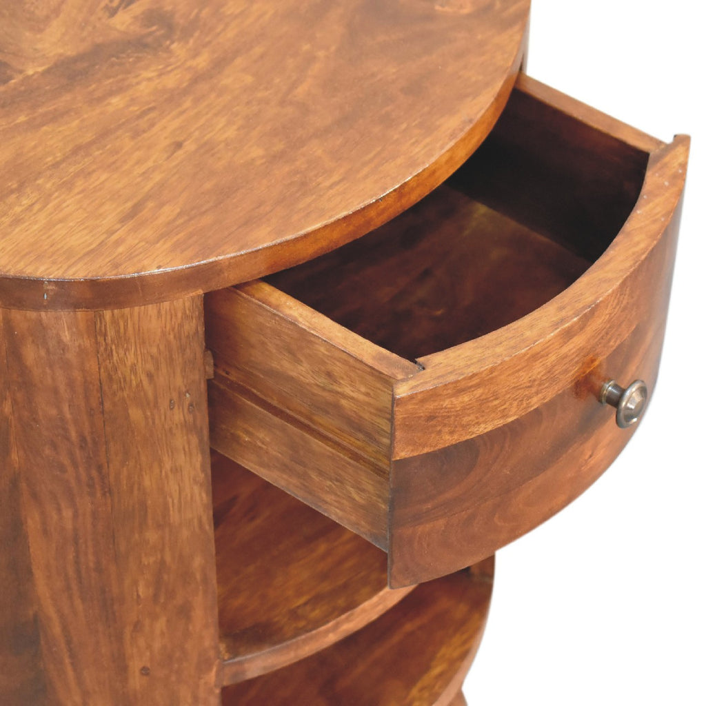 Solid Wood Cortez Nightstand, Chestnut Finish