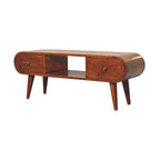 Solid Wood Chestnut Circular TV Unit