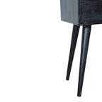 Solid Wood Mini Nightstand, 1-Drawer, 1 Open-Slot, Ash