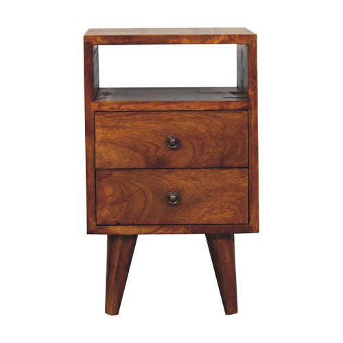 Solid Wood Mini Classic Chestnut Bedside Table