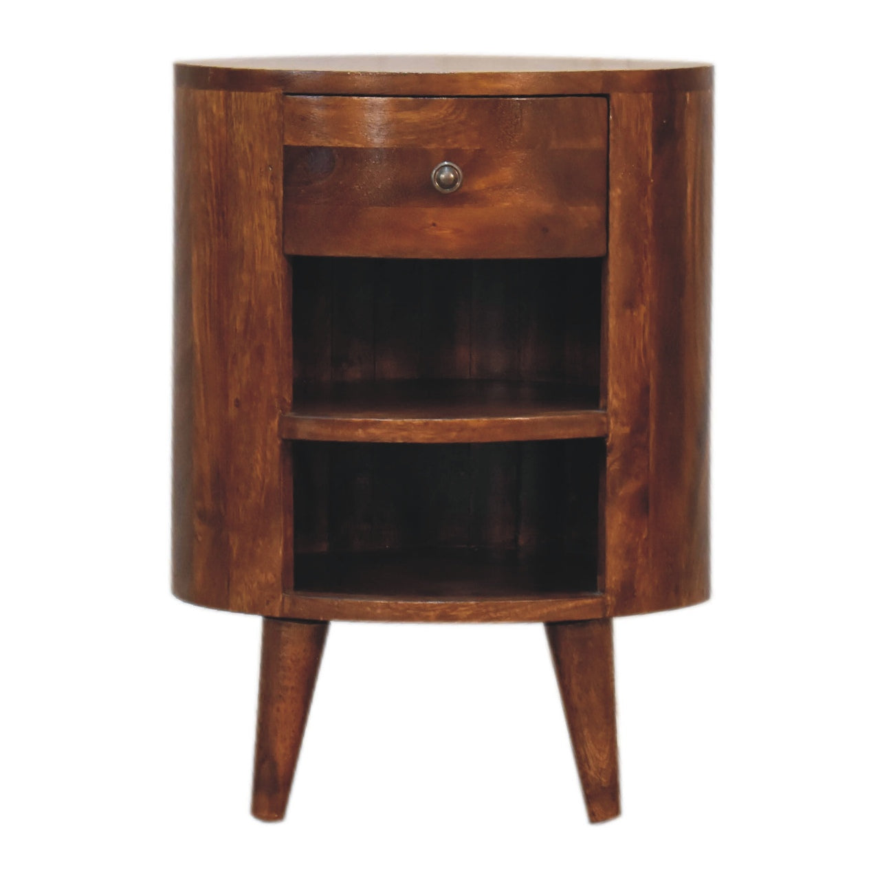 Solid Wood Cortez Nightstand, Chestnut Finish