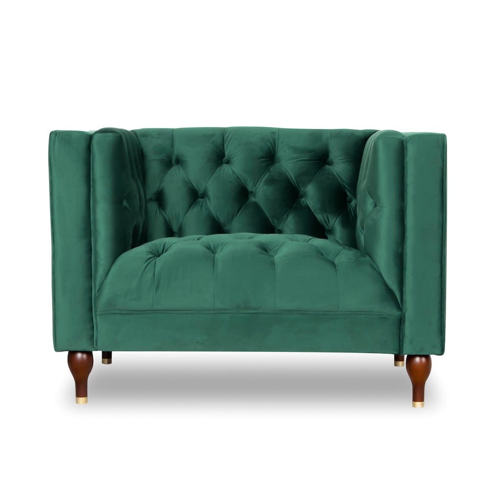 Evelyn Mid-Century Modern Tufted Back Velvet Lounge Chair