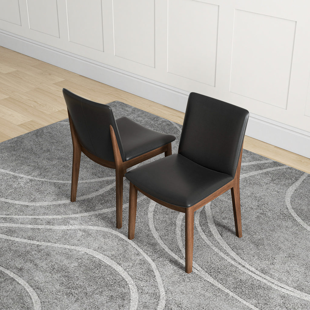 Laura Mid-Century Modern Solid Wood Dining Chair Set of 2