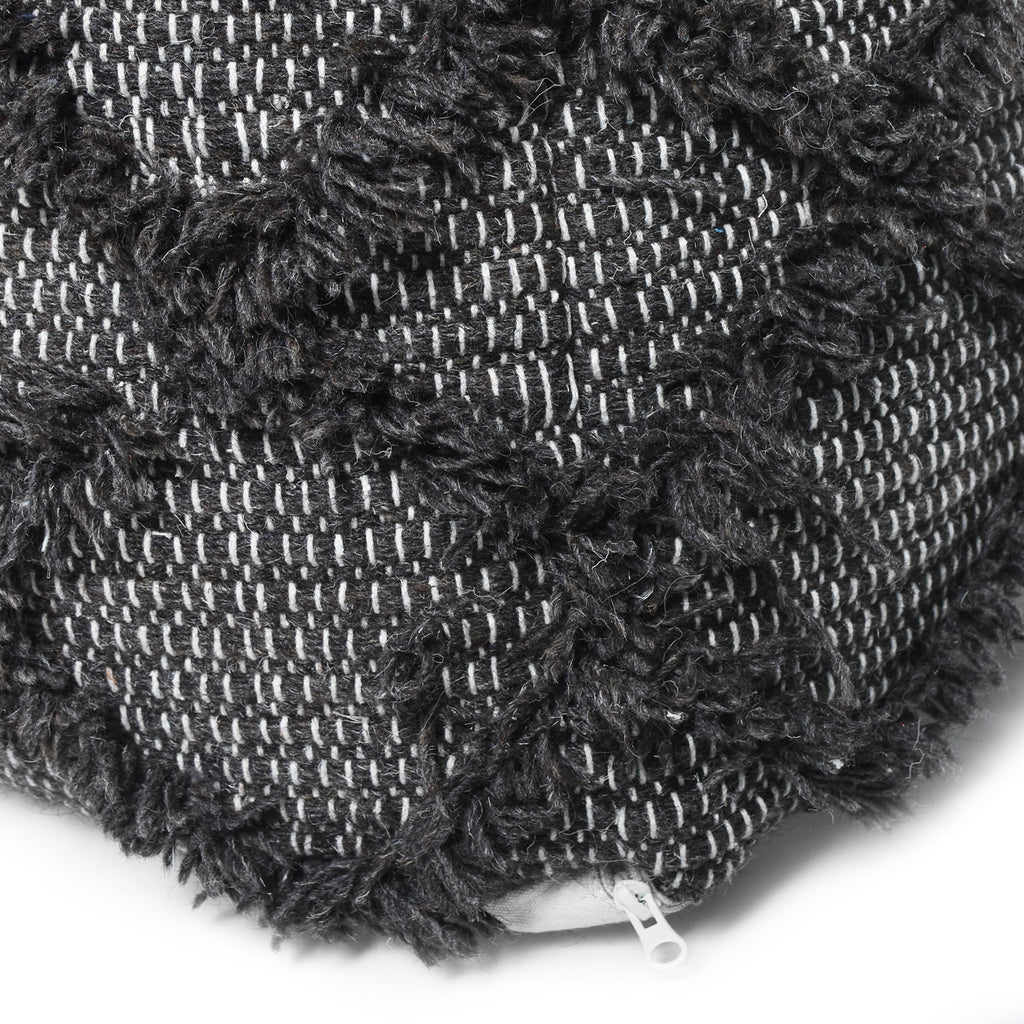 Jumanji Handcrafted Wool and Cotton Pouf