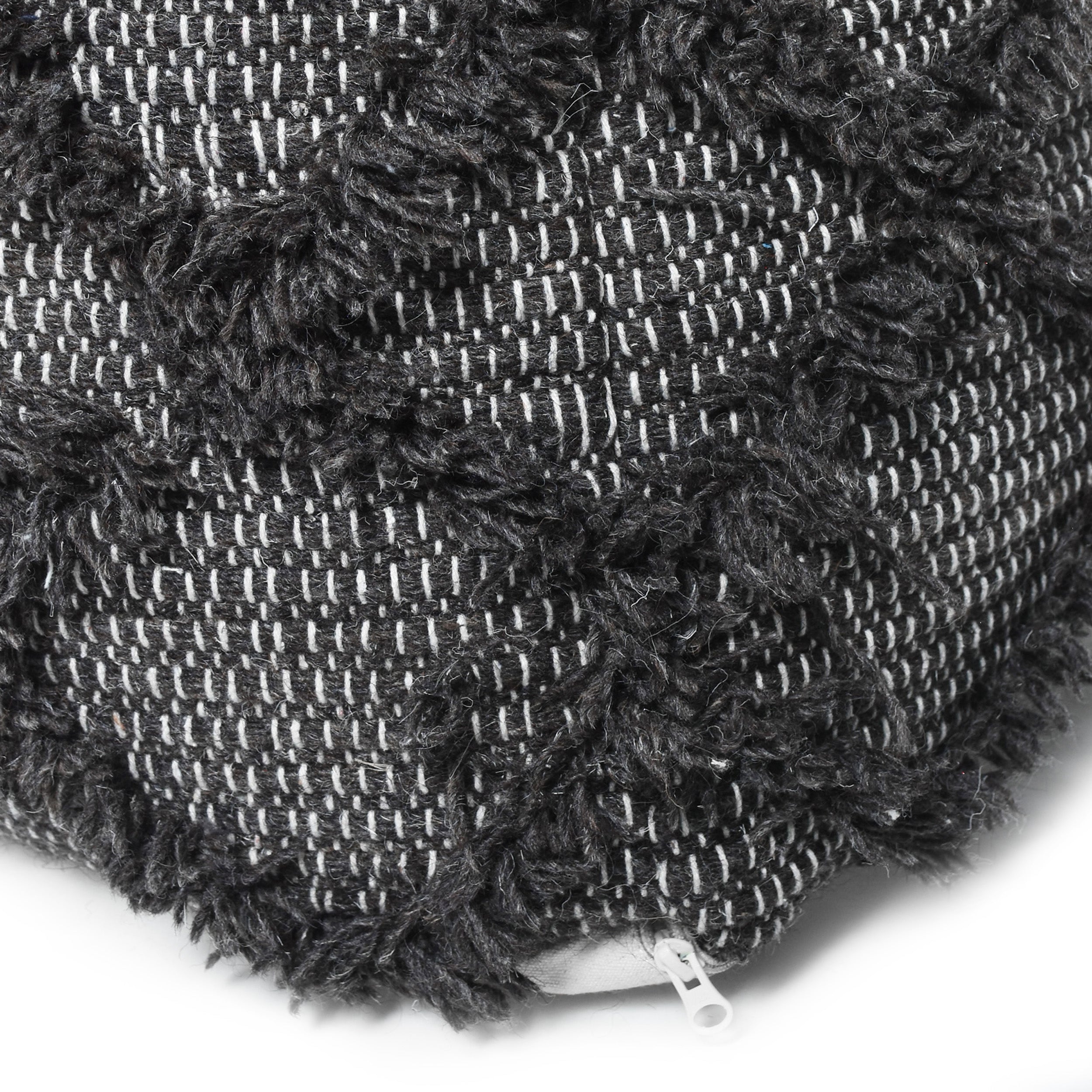 Jumanji Handcrafted Wool and Cotton Pouf